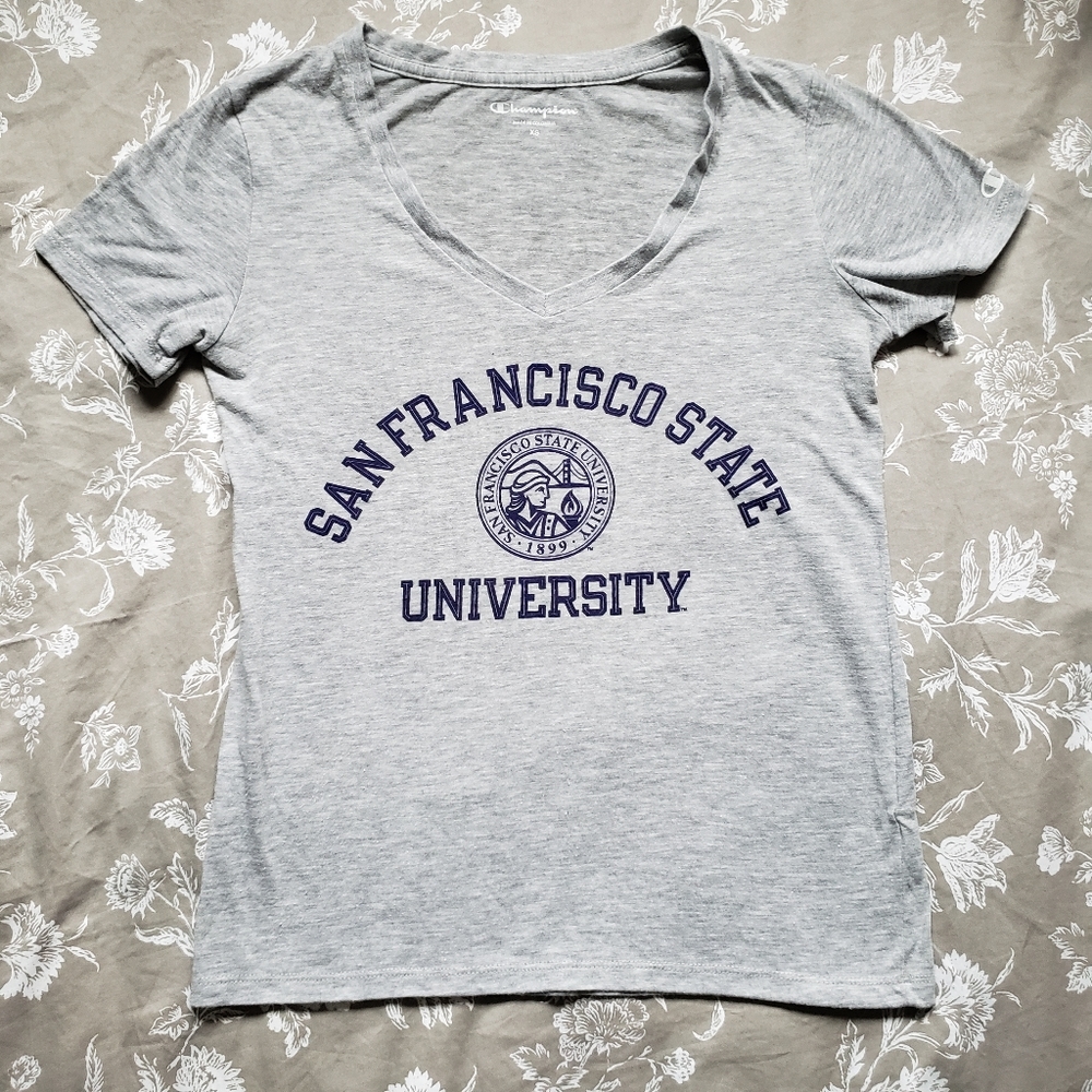 Grey Champion SFSU V-Neck Shirt Size XS